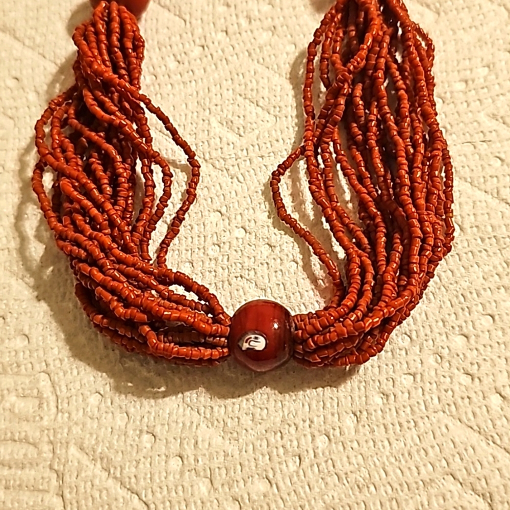 Beautiful Multiple Red String Necklace - image 4